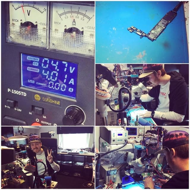 Repair Business Owner Student Undergoing Hands-On Micro-Soldering Training in Umeå Lab